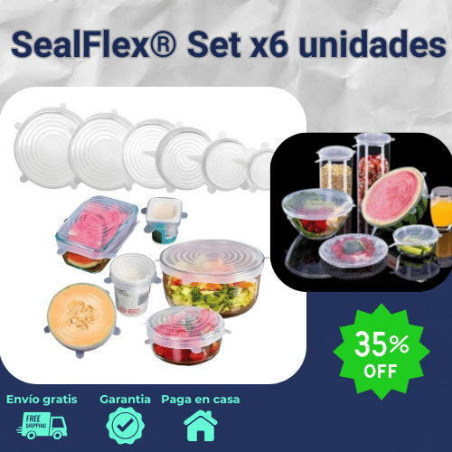 SealFlex® Set: Tapas de Silicona Ajustables x6 unidades